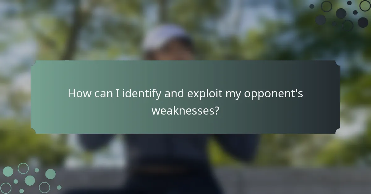 How can I identify and exploit my opponent's weaknesses?