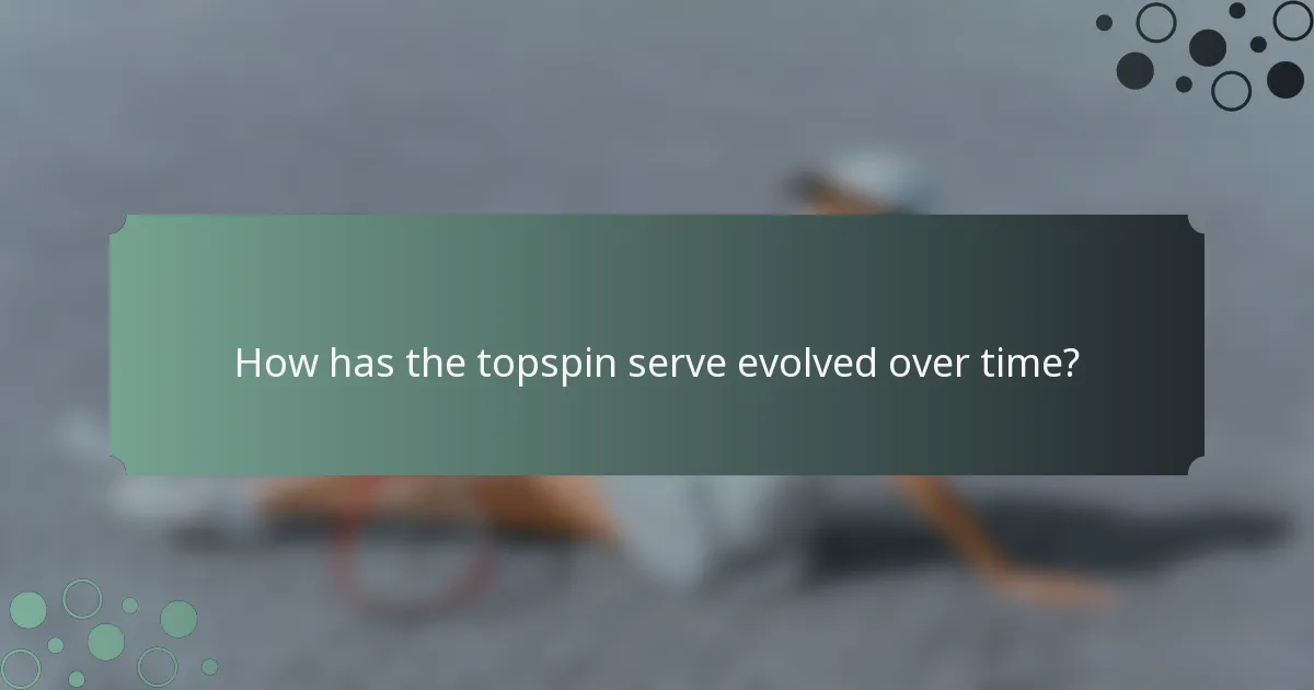 How has the topspin serve evolved over time?