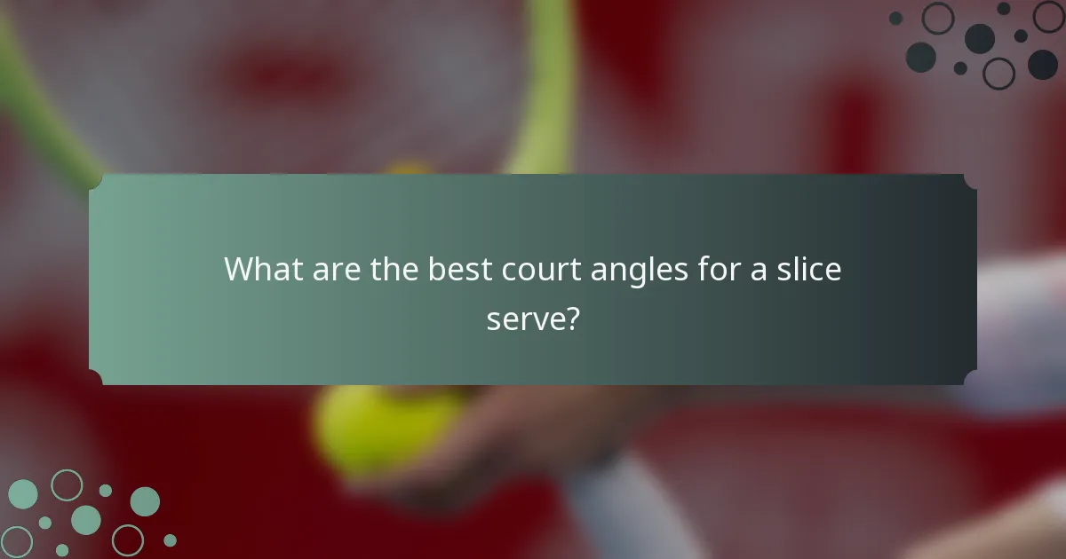 What are the best court angles for a slice serve?