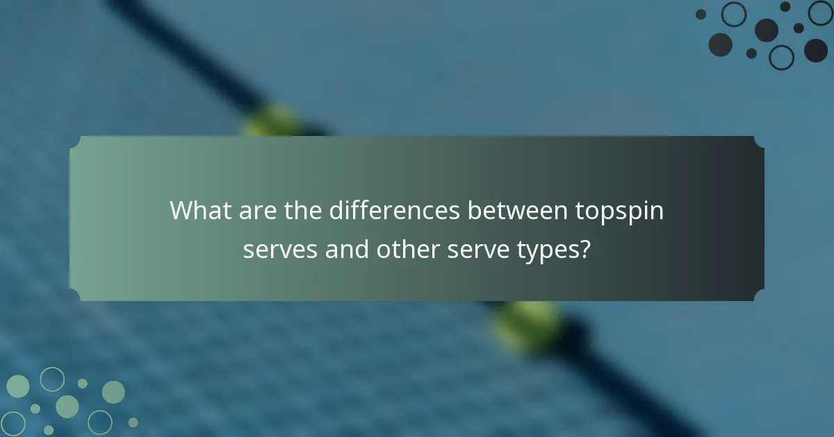 What are the differences between topspin serves and other serve types?