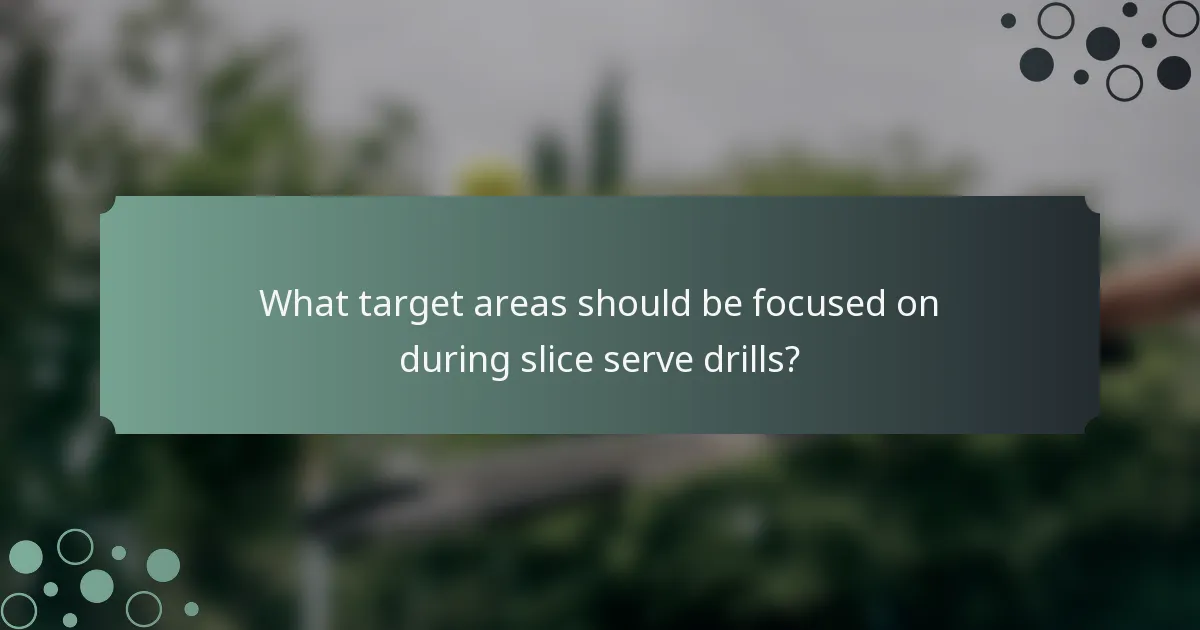 What target areas should be focused on during slice serve drills?